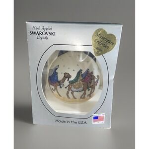 Vintage Swarovski THREE KINGS WISEMEN Matthew 2:11 Teresa Hand Painted Ornament